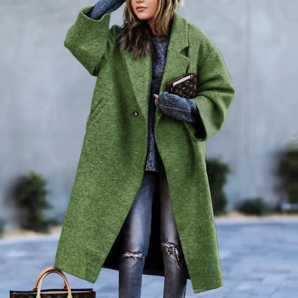 Mara | Damen Wollmantel lang – stylisch & große Größen