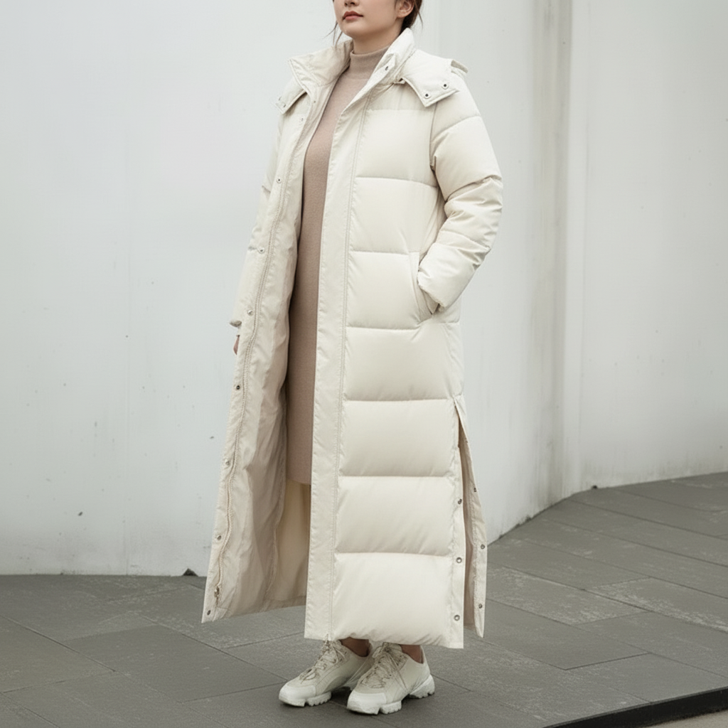 Nina | Extra lange Steppjacke Damen große Größen & modern