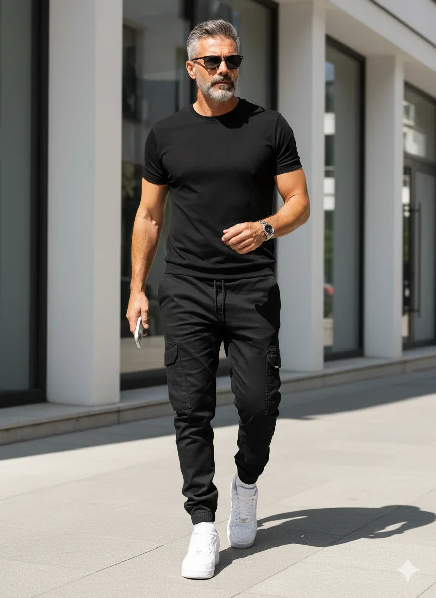 Finn | Bequeme Stretch-Cargohose Herren stilvoll