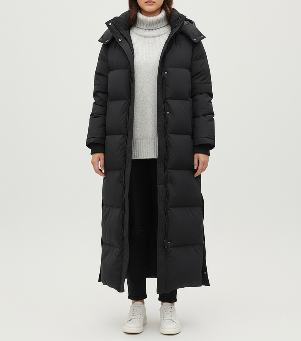 Nina | Extra lange Steppjacke Damen große Größen & modern