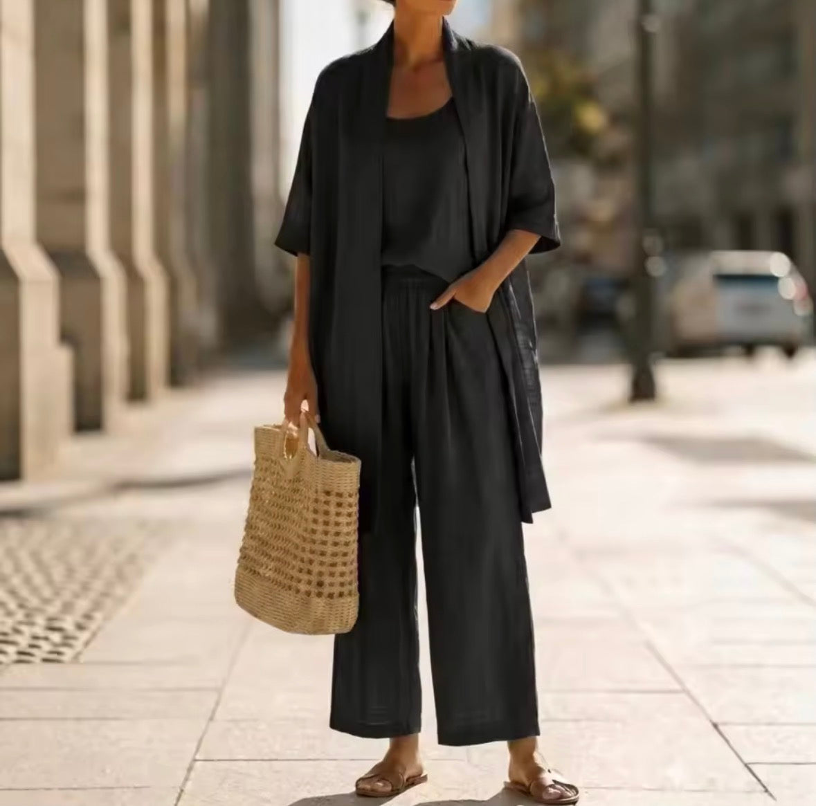 Elisa | Stilvolles Dreiteiliges Set Damen Chic