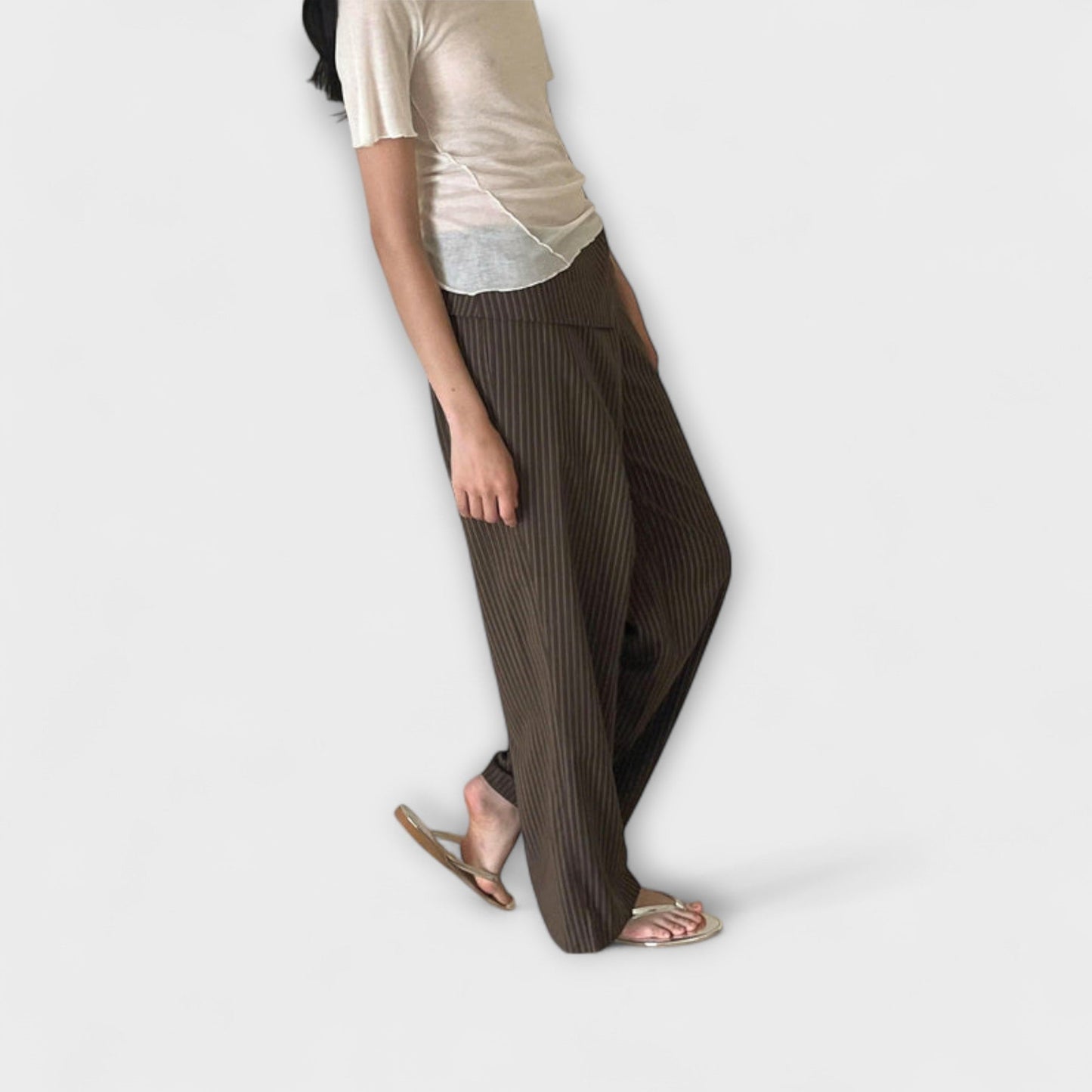 Paula | Modische Damen Hose gestreift für Alltag und Arbeit