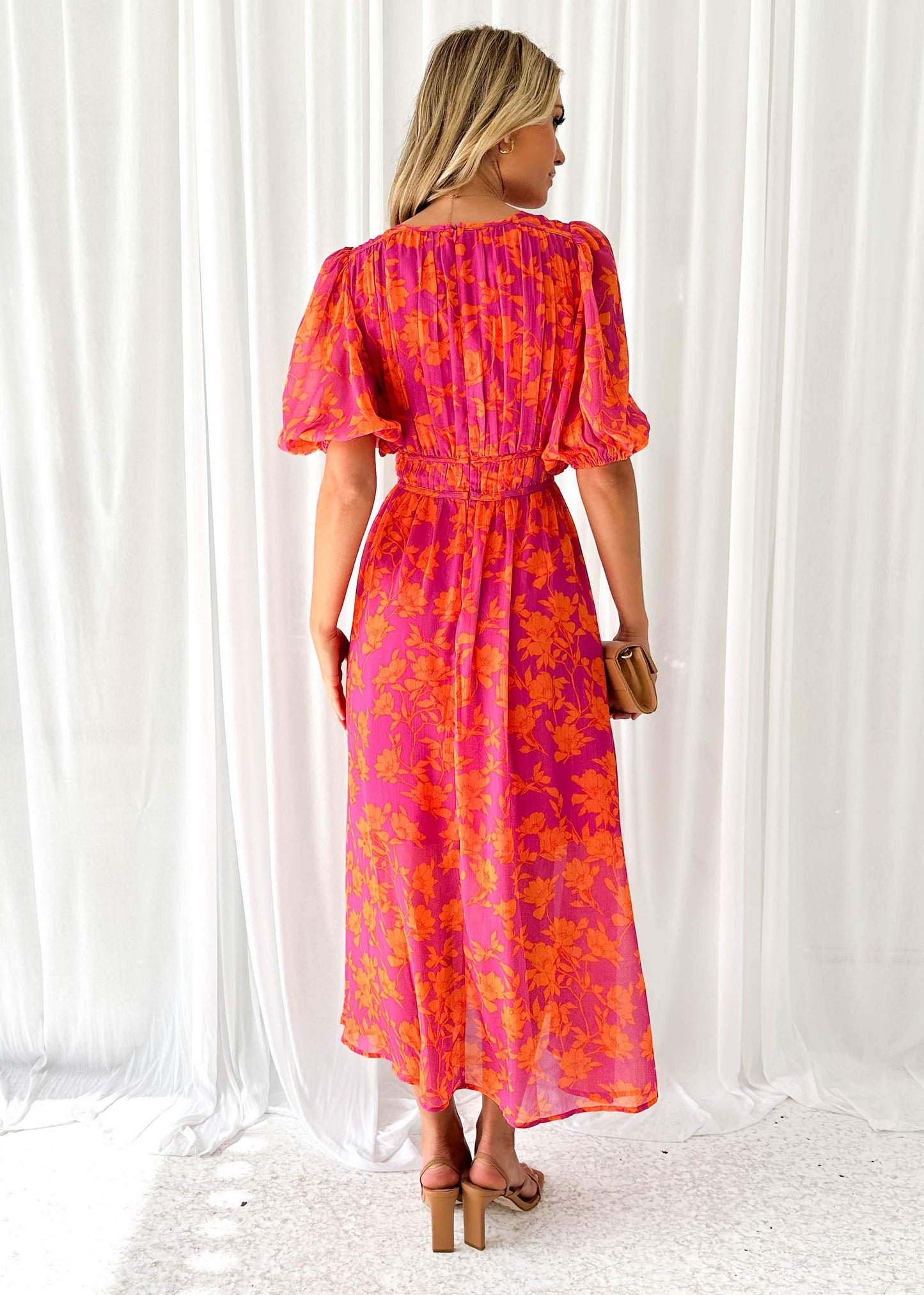 Nora | Anmutiges Flora Midi-Kleid Damen