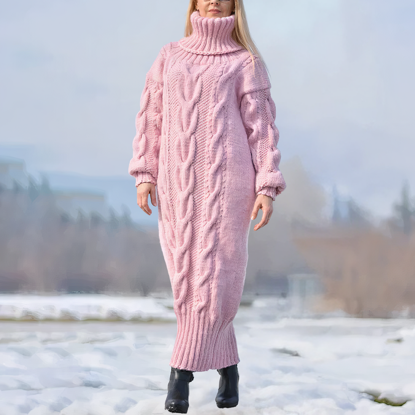 Mara | Damen Maxikleid Strick lang & stilvoll gestaltet