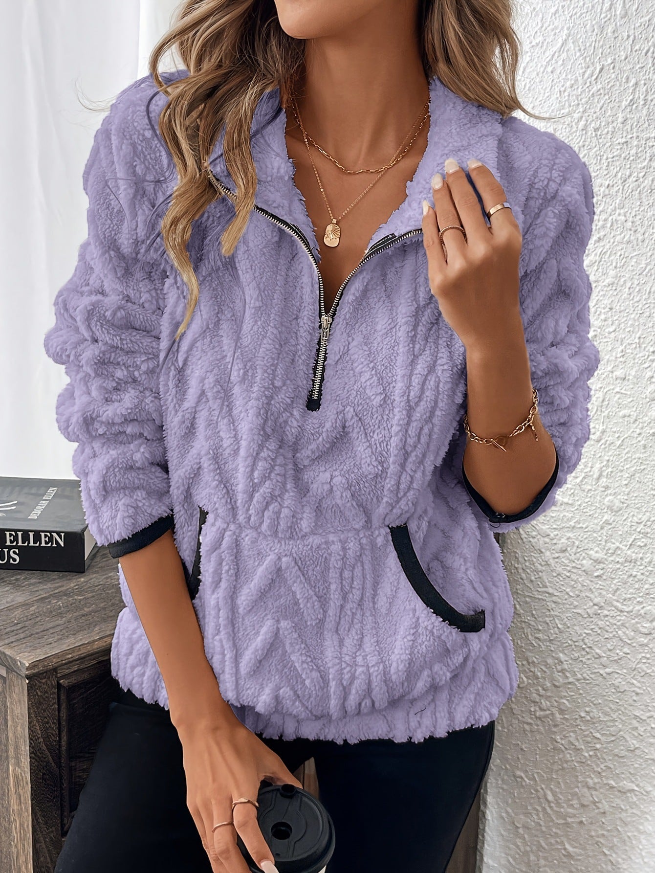 Laura | Warmer Half-Zip Pullover mit praktischer Tasche