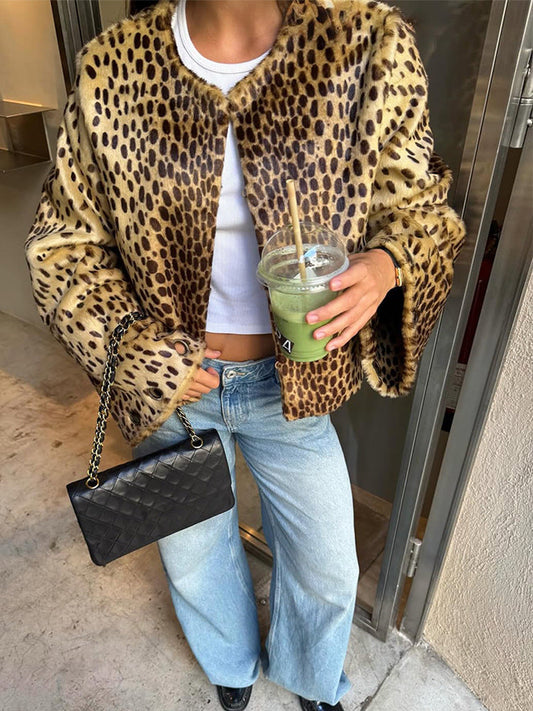 Leonie | Kurzjacke Damen stylisch im Leoparden-Design