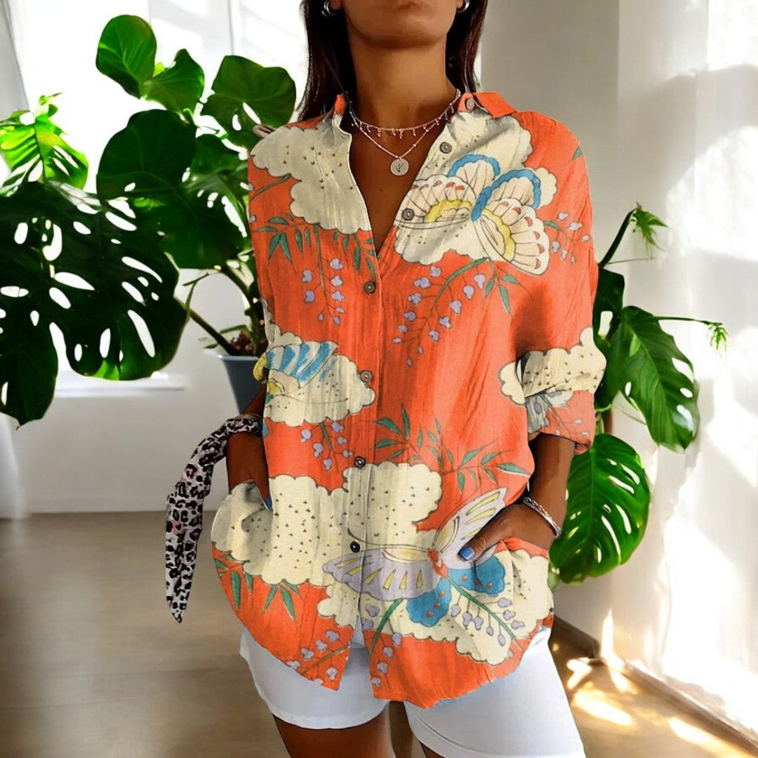 Helena | Vintage Damenbluse mit elegantem Blumenmuster