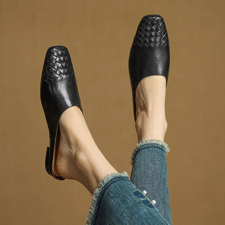 Nora | Damen Leder Mules mit stilvollem Look