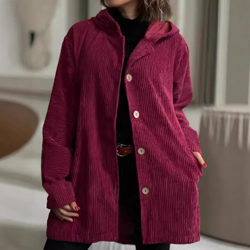 Tilda | Damen-Cordjacke mit Kapuze und modernem Schnitt