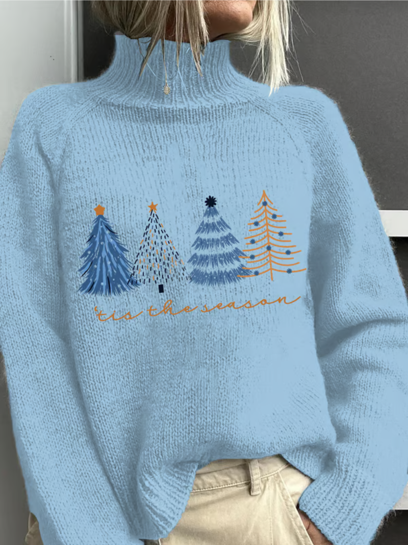 Emma | Damen Pullover Weihnachten Mit Tannenbaum Print