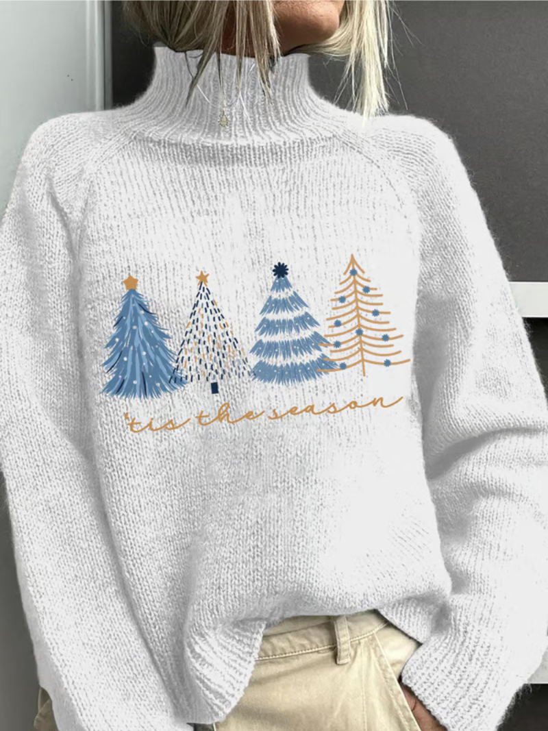 Emma | Damen Pullover Weihnachten Mit Tannenbaum Print