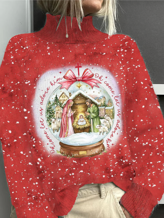 Ella | Strickpullover Weihnachten Damen Mit Krippen-Design