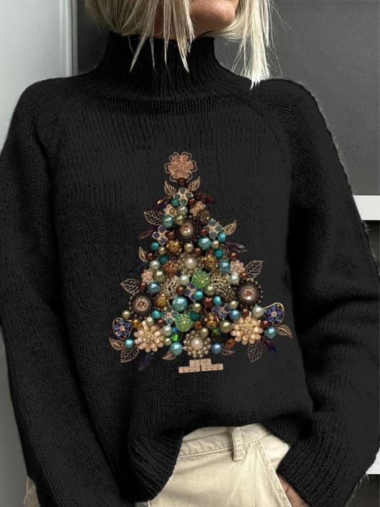 Emma | Damen Weihnachts-Pullover Mit Detailliertem Baum