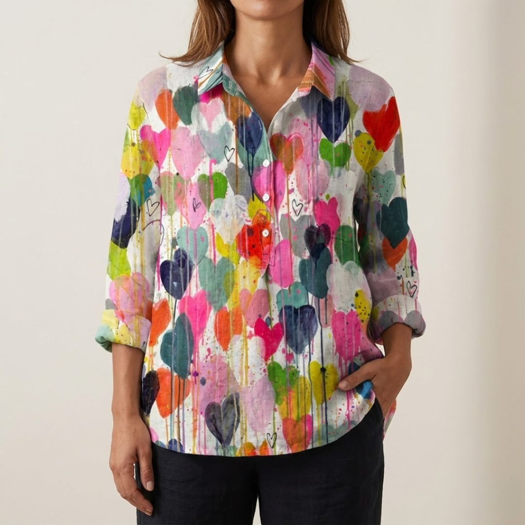 Hanna | Zeitloses Leinenhemd mit Muster Damen