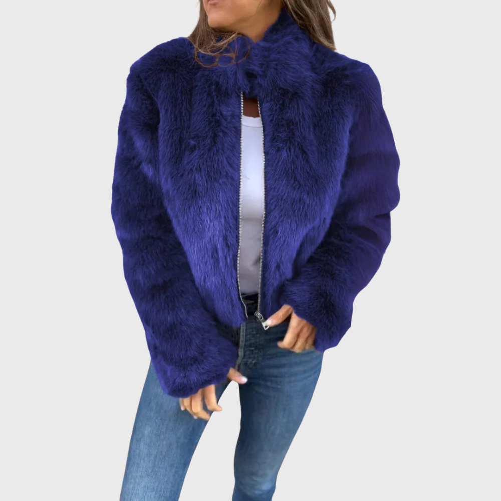 Greta | Warme Damen Fleecejacke Teddy modern elegant