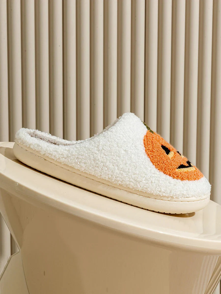 Mia | Bequeme Hausschuhe mit Halloween-Kürbismotiv