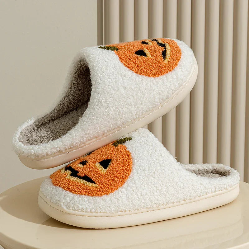 Mia | Bequeme Hausschuhe mit Halloween-Kürbismotiv