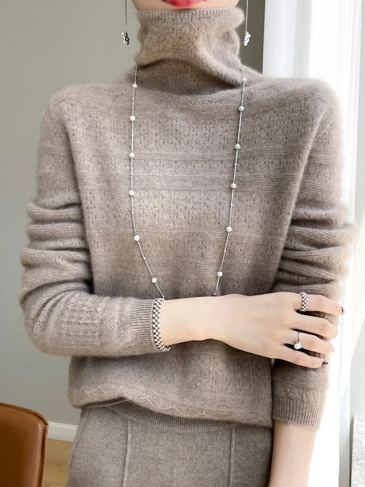 Lena | Schlichter Damen Strickpullover Aus Feiner Wolle