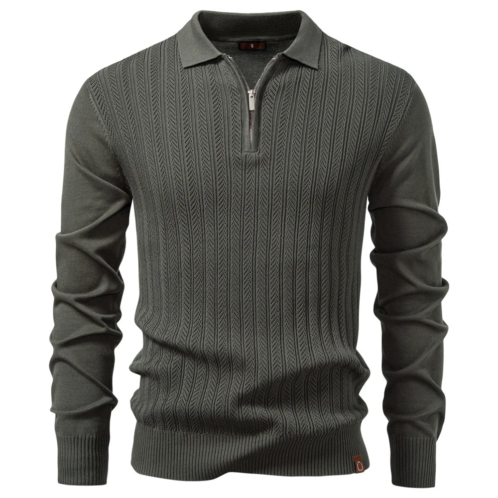 Elias | Luxuriöses Herren Polo mit Reißverschluss casual