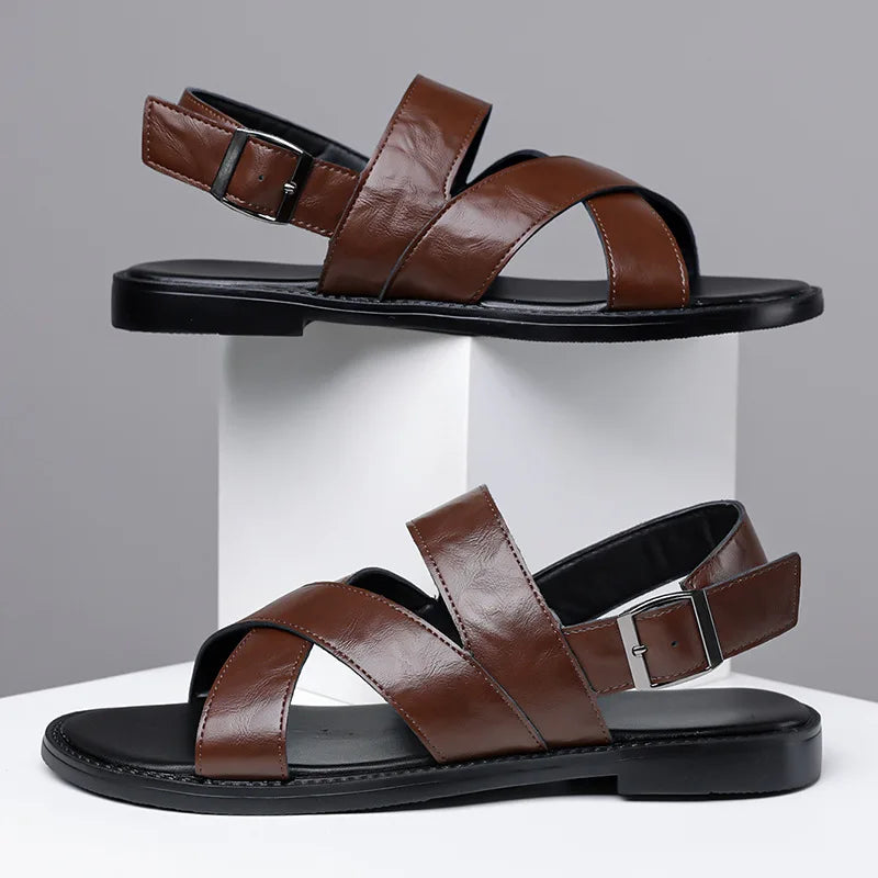 Max | Klassische Ledersandalen Herren Chic