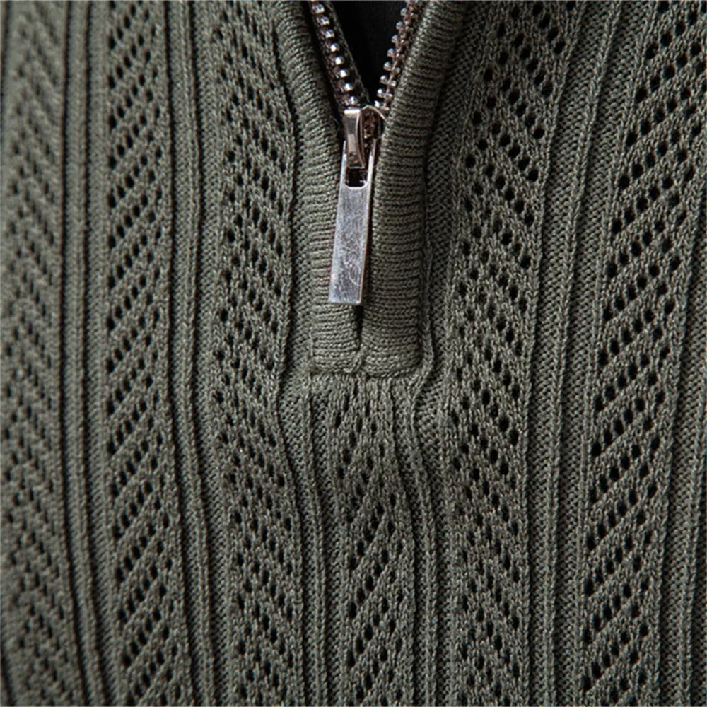 Elias | Luxuriöses Herren Polo mit Reißverschluss casual