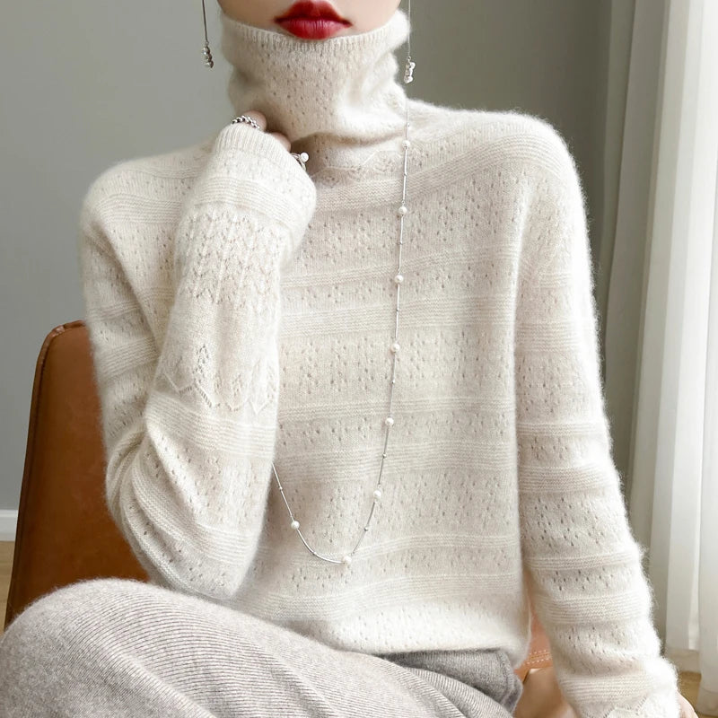Lena | Schlichter Damen Strickpullover Aus Feiner Wolle
