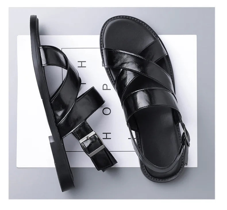 Max | Klassische Ledersandalen Herren Chic
