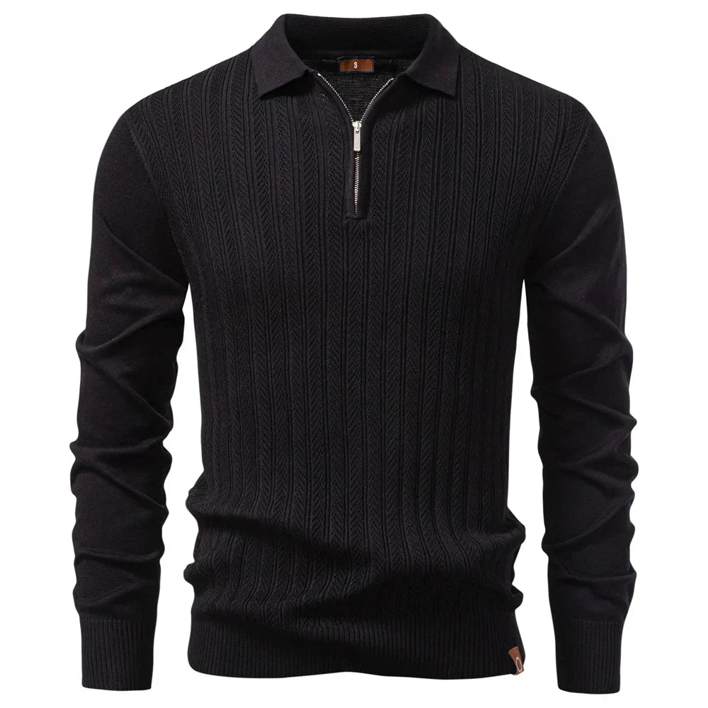Elias | Luxuriöses Herren Polo mit Reißverschluss casual