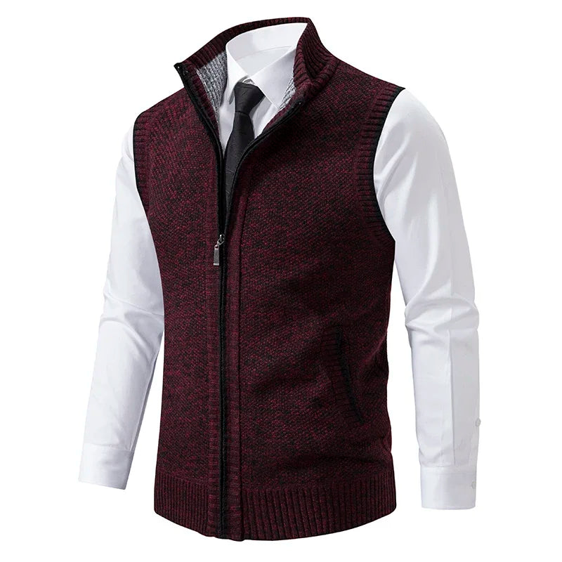 Tim | Elegante Strickweste Herren mit durchgehendem Reißverschluss