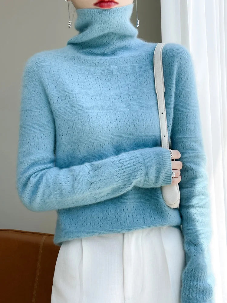 Lena | Schlichter Damen Strickpullover Aus Feiner Wolle