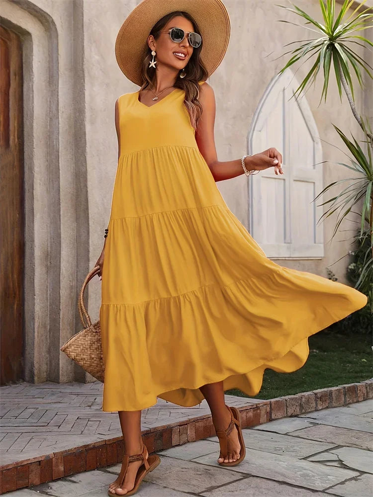 Fiona | Langes Kleid mit fließender Sommerform