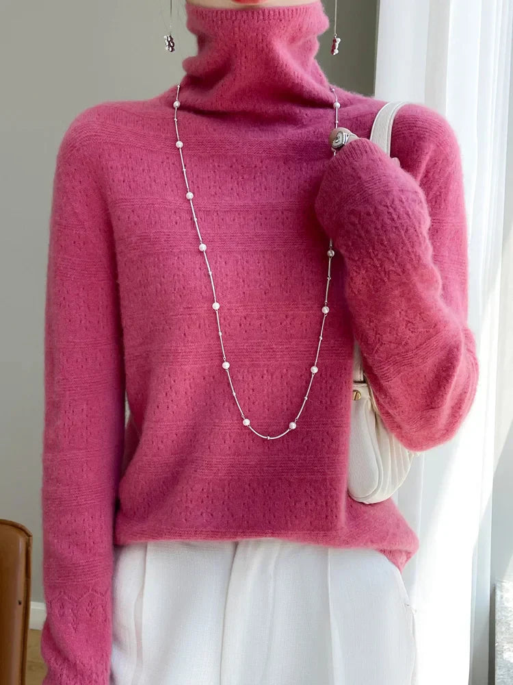 Lena | Schlichter Damen Strickpullover Aus Feiner Wolle