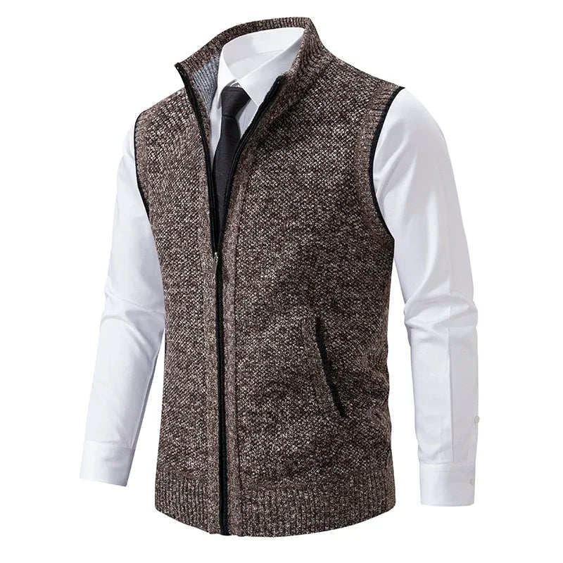 Tim | Elegante Strickweste Herren mit durchgehendem Reißverschluss