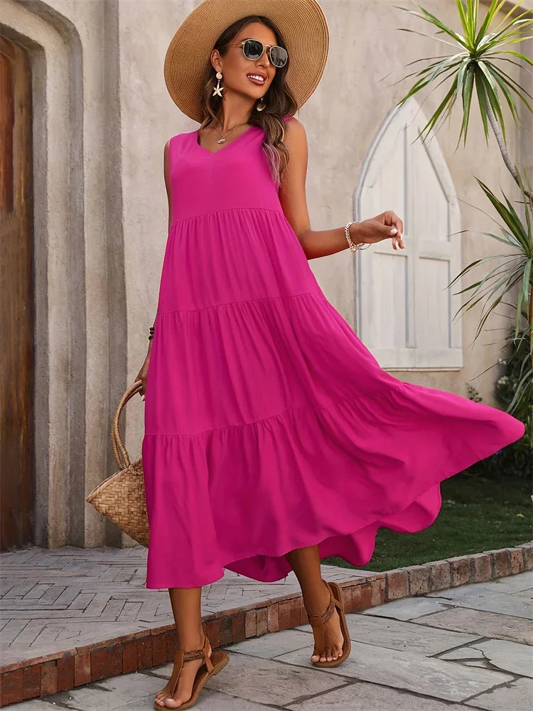 Fiona | Langes Kleid mit fließender Sommerform