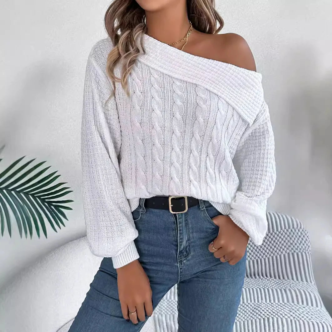 Nora | Moderner Strickpullover Mit Schulterfreiem Look