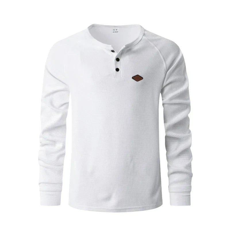 Leon | Elegantes Henley Herren Shirt mit Struktur