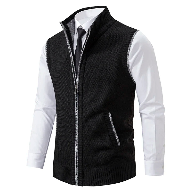 Tim | Elegante Strickweste Herren mit durchgehendem Reißverschluss