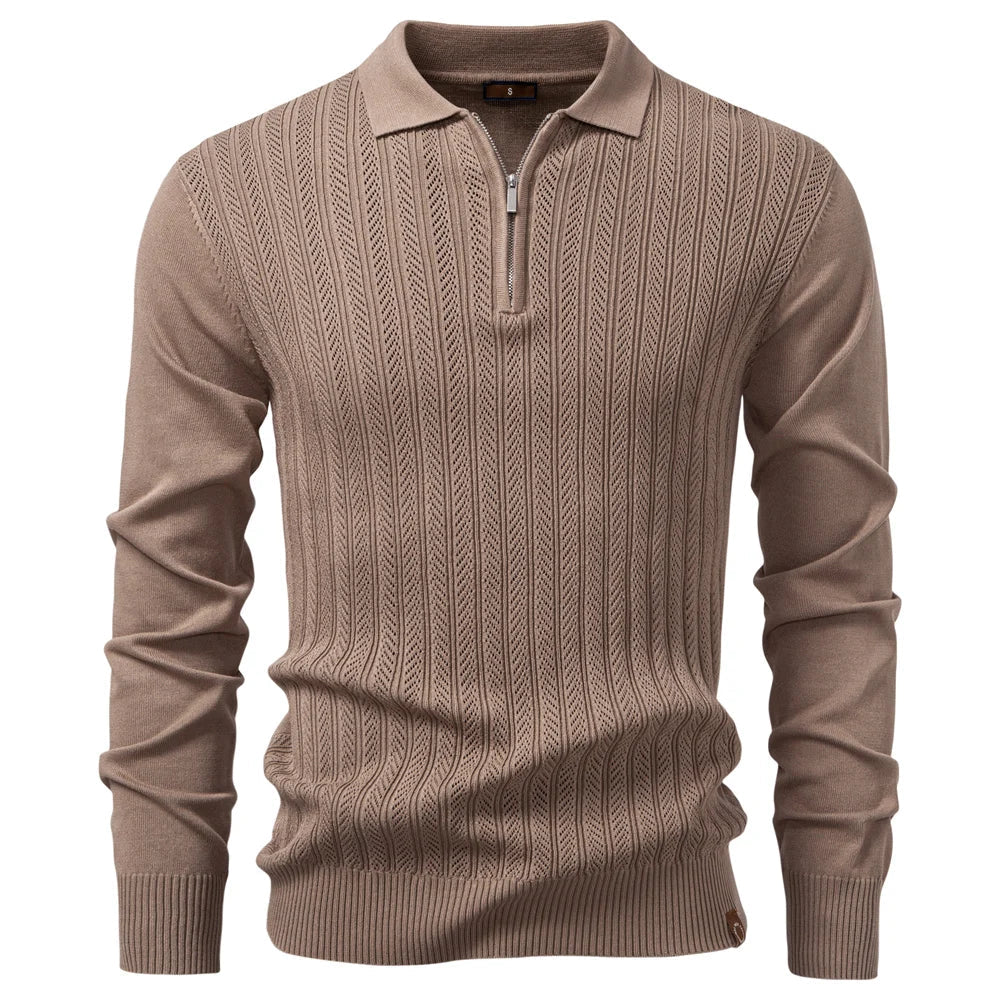 Elias | Luxuriöses Herren Polo mit Reißverschluss casual