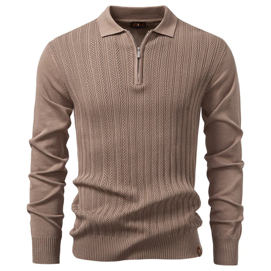 Elias | Luxuriöses Herren Polo mit Reißverschluss casual