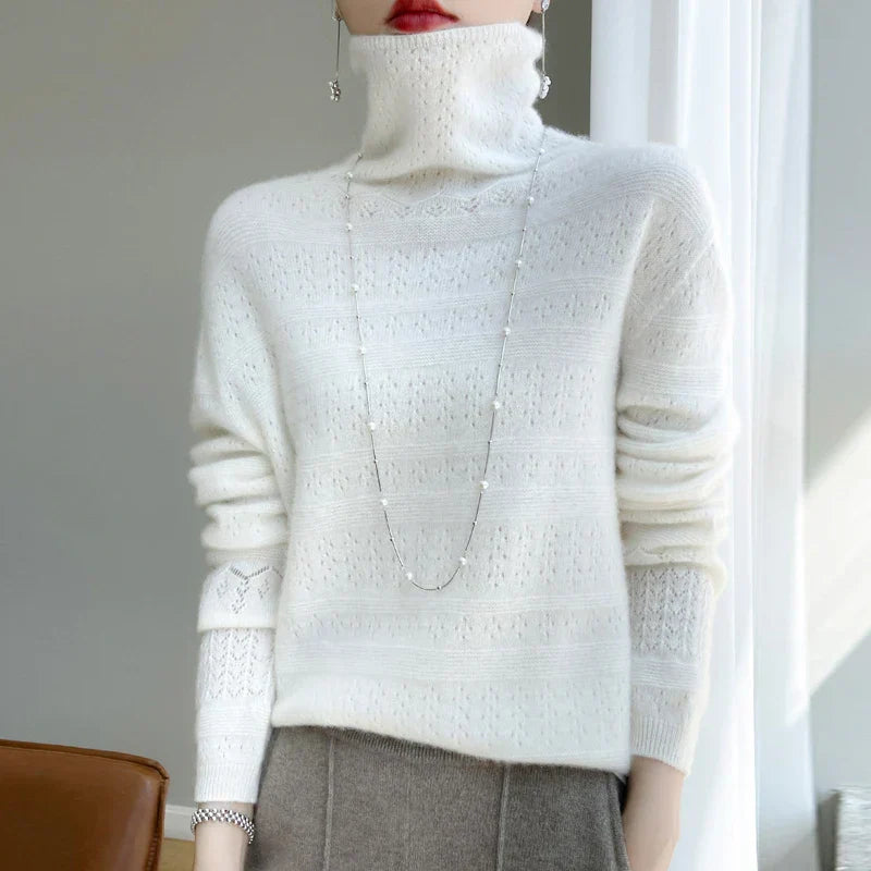 Lena | Schlichter Damen Strickpullover Aus Feiner Wolle