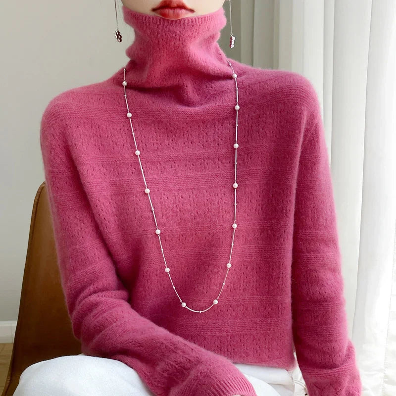 Lena | Schlichter Damen Strickpullover Aus Feiner Wolle