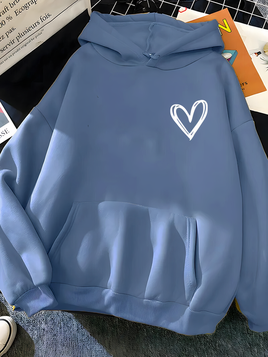 Mira | Lässiger Damen Hoodie mit süßem Herzmotiv