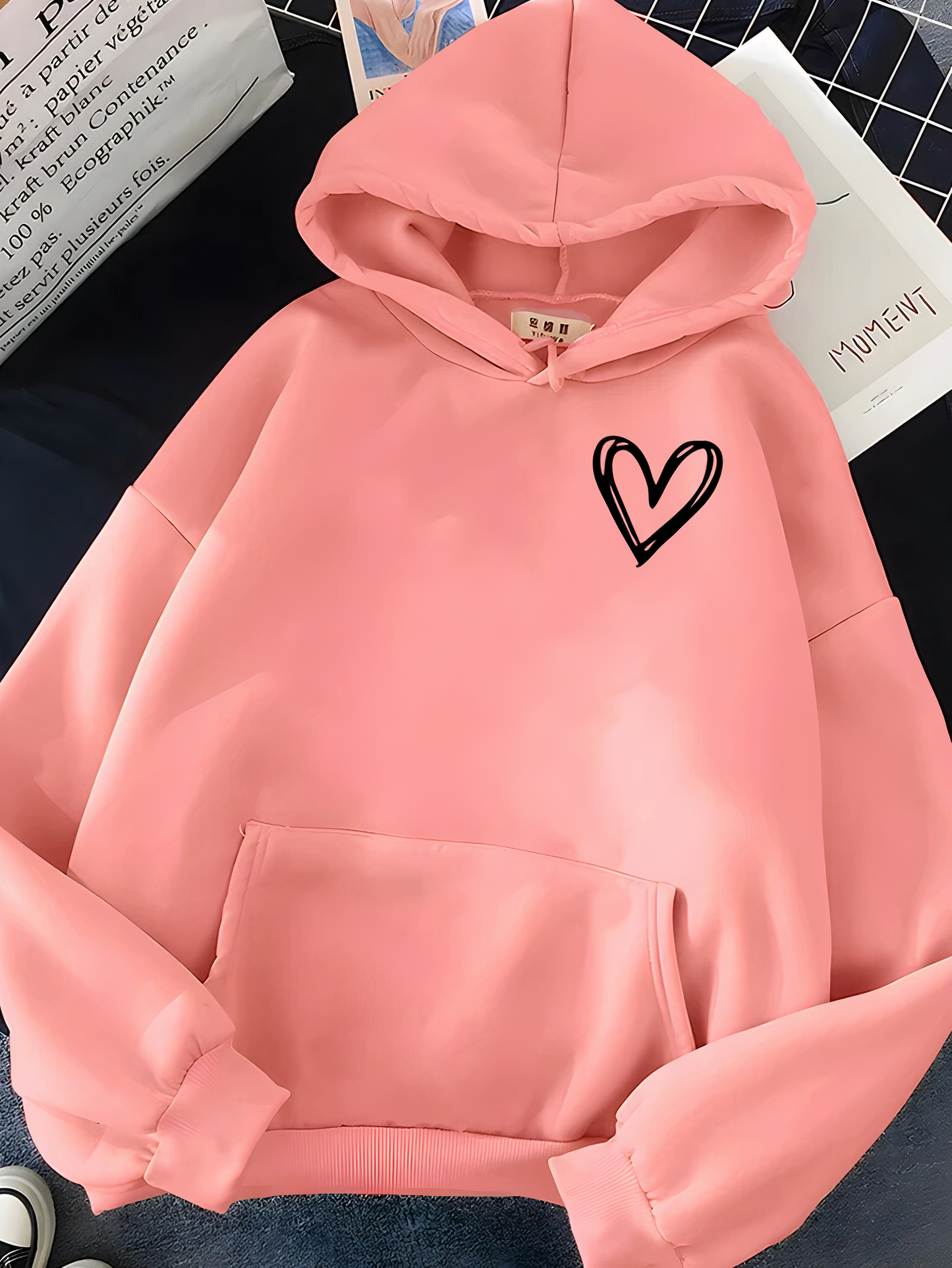 Mira | Lässiger Damen Hoodie mit süßem Herzmotiv