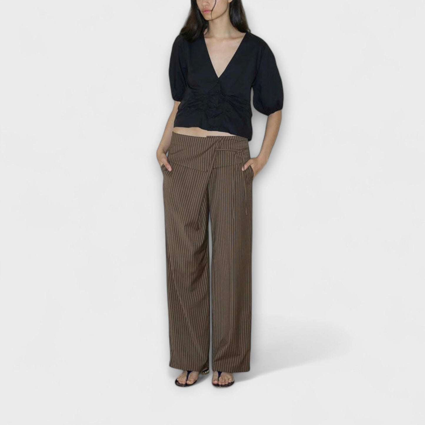 Paula | Modische Damen Hose gestreift für Alltag und Arbeit