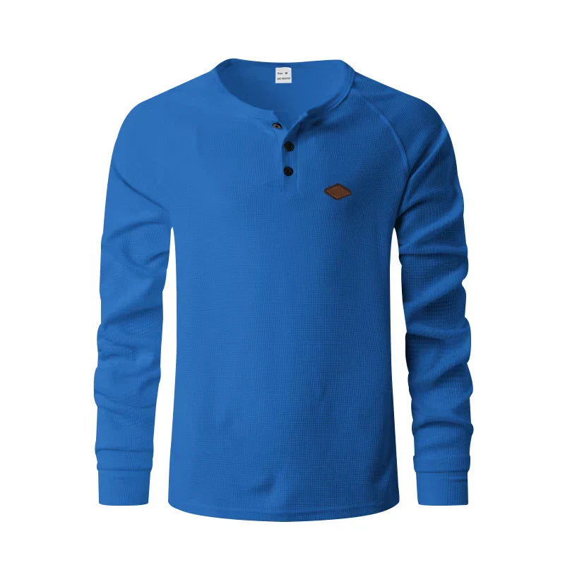 Leon | Elegantes Henley Herren Shirt mit Struktur