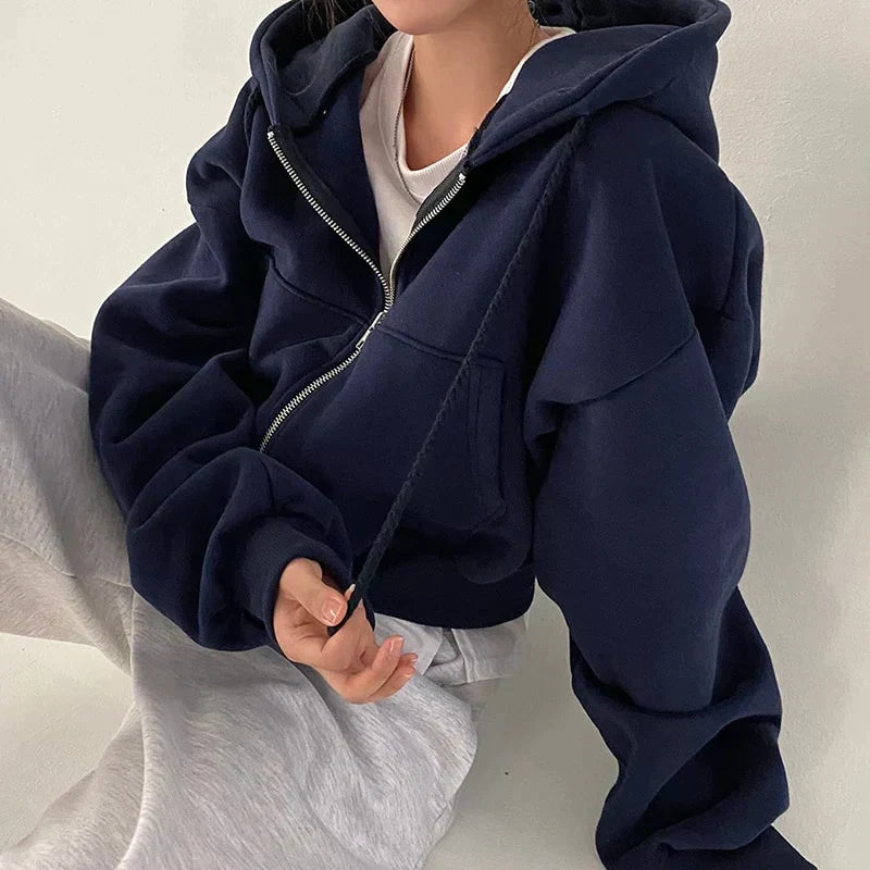 Hanna | Lässiges Sweatshirt Damen mit Reißverschluss