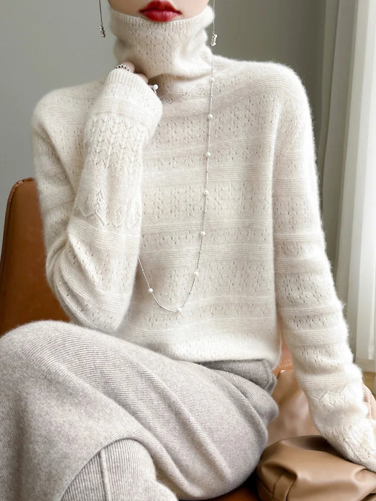 Lena | Schlichter Damen Strickpullover Aus Feiner Wolle