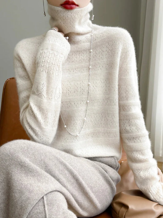 Lena | Schlichter Damen Strickpullover Aus Feiner Wolle