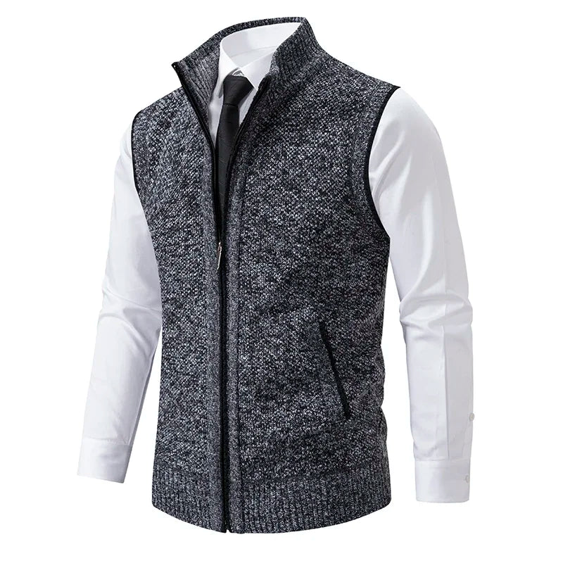 Tim | Elegante Strickweste Herren mit durchgehendem Reißverschluss