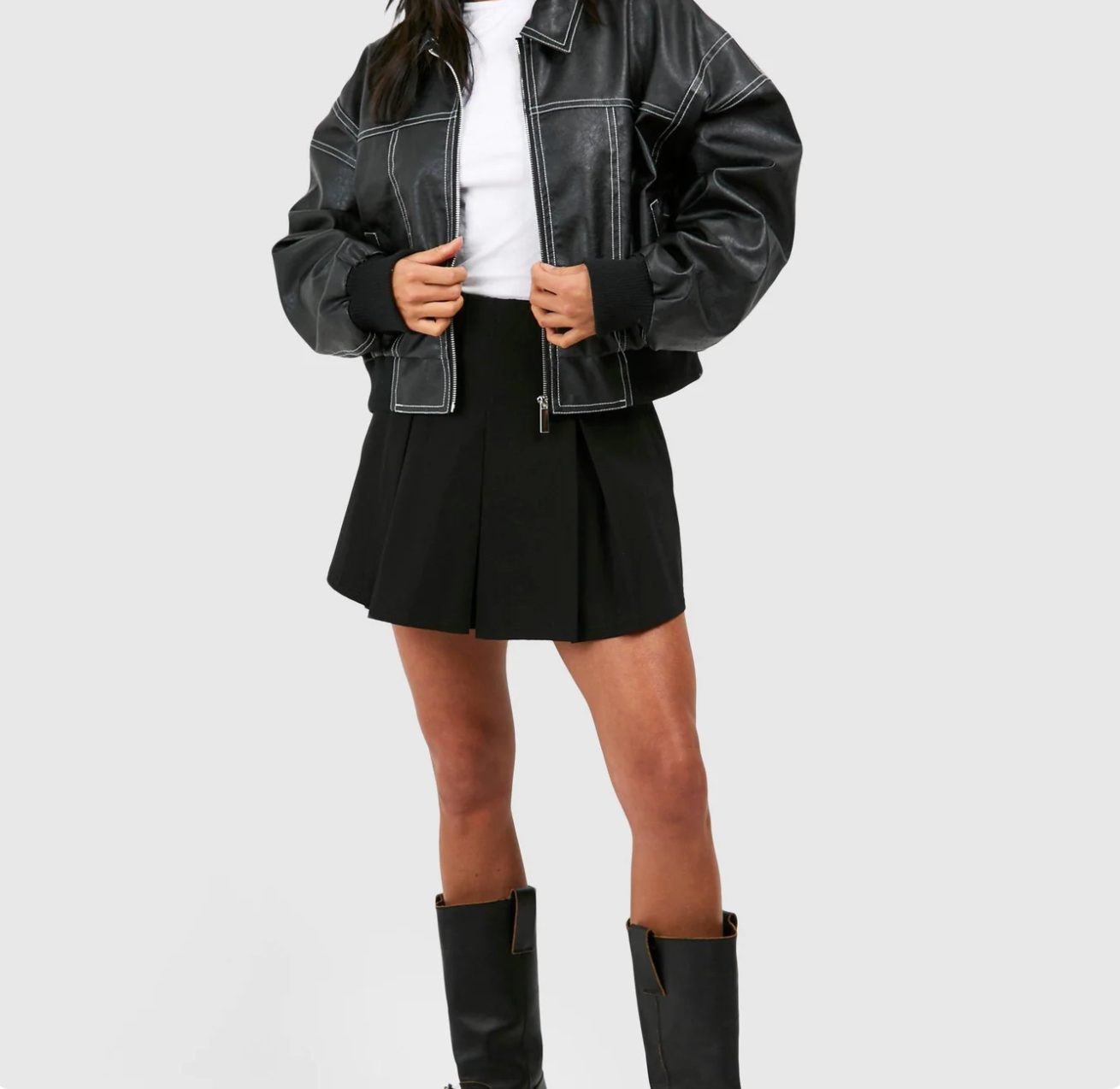 Isabel | Bequeme Damen Lederjacke in Plus Size mit Zipper
